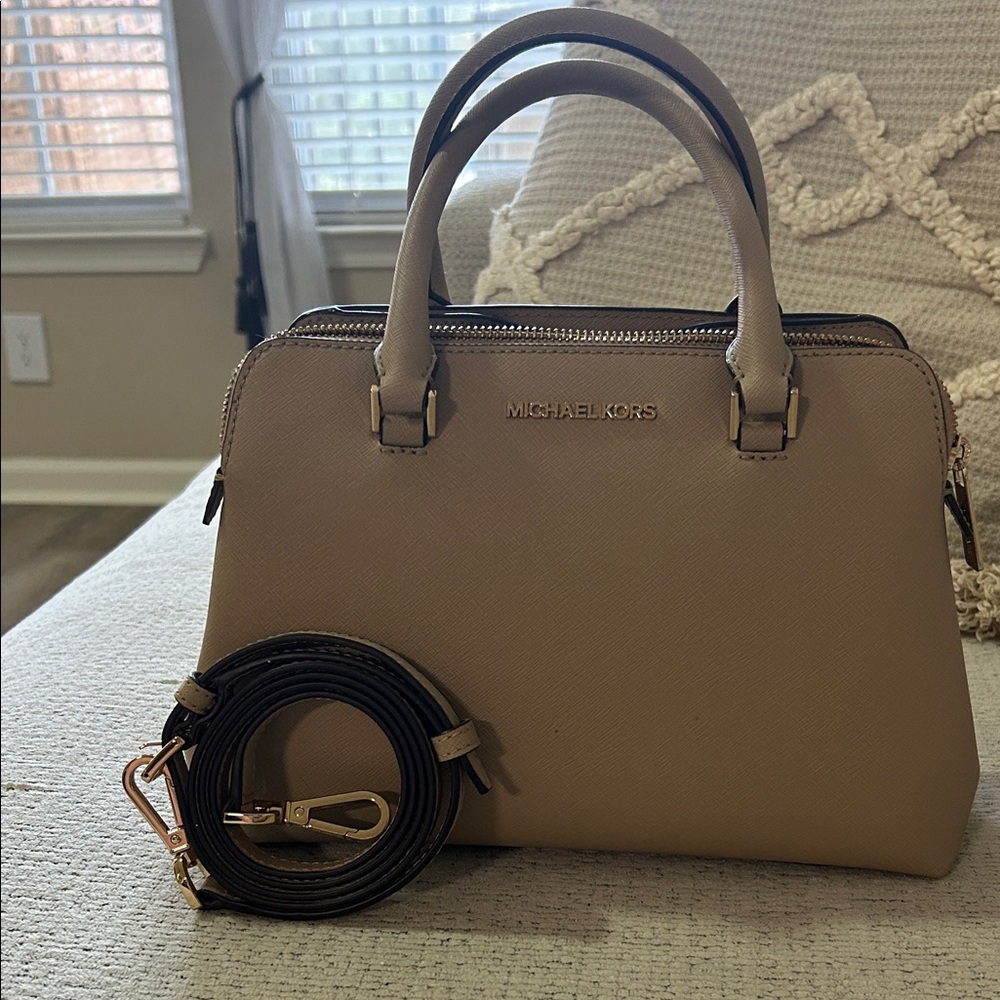 Michael Kors Beige Leather Satchel